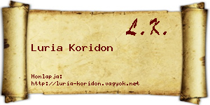 Luria Koridon névjegykártya